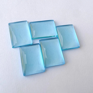 Pierre précieuse calibrée en quartz bleu AAA+ rectangulaire, cabochon à dos plat, pour la fabrication de bijoux, toutes tailles disponibles - Product Image 2