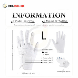 Vente Flash Direct Usine DISTIL INDUSTRIES Gants de Golf Personnalisés en Cuir Cabretta Respirants Doux Confortables Fermeture Auto-agrippante - Product Image 4