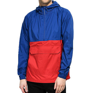 OEM ODM Unisex Lightweight Zipper Thin Pullover Running Windbreaker Casual Two Tone Color Blocked Hooded Anorak Jackets - Product Image 1
