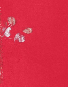 KV <b>Red</b> Colour Chinon Fabric Saree With Unstitched <b>Blouse</b> - Product Image 5
