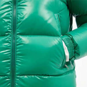 Men Winter Green Shiny Puffer Jacket Hooded <b>Bubble</b> <b>Coat</b> Custom Logo Color Size Wholesale Oem Plus Size Thick Warm Wet Look - Product Image 6