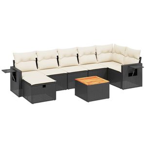 Conjunto de Sofás de Jardín en Negro y Blanco Crema para Muebles de Patio - Product Image 2