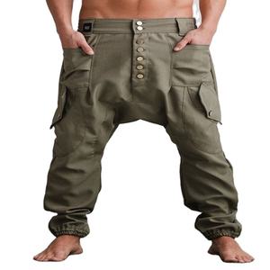 2023 Men's Casual <b>Drop</b> <b>Crotch</b> <b>Pants</b> Custom Made High Waist Lightweight Design - Product Image 1