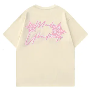 Camiseta de hombre estilo americano 2026, de manga corta con cuello redondo, diseño irregular, holgada, vintage, desgastada, 3D, para verano - Product Image 5