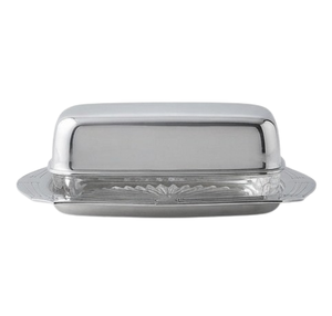 Plateau carré en métal pour fromage et beurre avec couvercle, design classique poli, motif uni, vaisselle - Product Image 4
