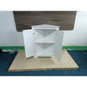 Armadio Angolare Salvaspazio con Ripiani Regolabili e 2 Ante, Mobile Contenitore Autoportante per Soggiorno, Camera da Letto, Ufficio - Product Image 1