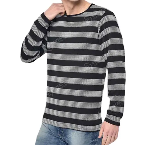 Print T Shirts Long Sleeve O Neck Men Casual New Summer Arrival T Shirt OEM Service Stripe T Shirt PLAIN BLANK AND PRINTED