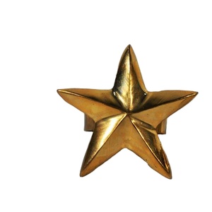 ห่วงใส่ผ้าเช็ดปากลายดาวสีทองหรูหราสลักตามต้องการเป็นมิตรกับสิ่งแวดล้อมอุปกรณ์ตกแต่งโต๊ะ - Product Image 1