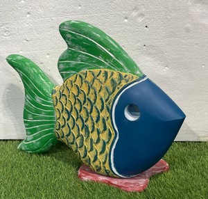 Ensemble de figurines de poisson en aluminium colorées faites à la main, sculpture d'animaux rustiques sculptés, décoration pour la maison et le jardin - Product Image 6