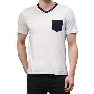 Camiseta de Hombre al por Mayor, Oversize, Holgada, Cuello en V, Manga Corta, Algodón Pesado 250 GSM, Estilo Urbano, Cuello en Contraste, OEM ODM - Product Image 6