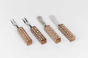 Ensemble de couverts en acier inoxydable pour boulangerie, service de fromage, gâteau, pâtisserie, couteau, ensemble de 3, couverts de luxe, qualité alimentaire - Product Image 5