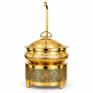 Recipiente para Buffet Estilo Art Deco Dorado, de Acero Inoxidable, para Servir en Mesa Redonda, para Catering y Restaurantes, MORADABAD HOTELWARE MHCD00280 - Product Image 6