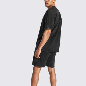 Nouvel ensemble décontracté vintage pour homme : T-shirt et short de sport respirant, séchage rapide, léger, 100 % coton - Product Image 2