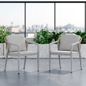 Set di 2 Sedie da Esterno in Rattan Intrecciato, Poltrone per Patio, Bordo Piscina, Balcone e Giardino - Product Image 1