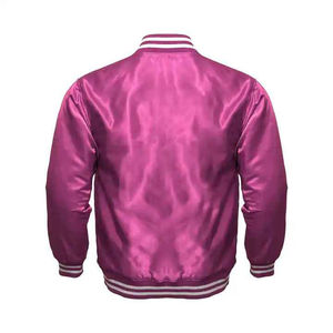 Luxury Mens Satin Silk Varsity <b>Jacket</b> Embroidered Letterman <b>Jacket</b> Custom Private Label OEM Fashion Manufacturer - Product Image 1