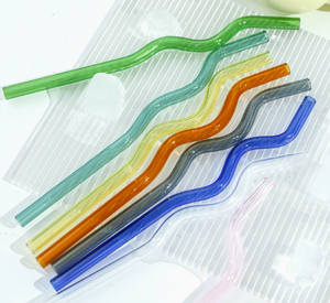 Pajitas de Vidrio Transparente de Colores Modernas y Trenzadas al por Mayor para Jugos, Leche, Té, Café, Vino y Otras Bebidas - Accesorios para Bar - Product Image 6