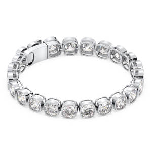 REYES Precio al por mayor Pulsera de tenis con piedras de moissanita de corte cojín de 7 mm en plata de ley 925 con baño de oro de 14K, Joyería fina - Product Image 2