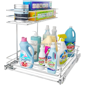 Iron Metal Rectangle Shaped Black Finished Sets Of 2 glass spice <b>rack</b> Storage Shelve Hot Selling Highest Selling - Product Image 4