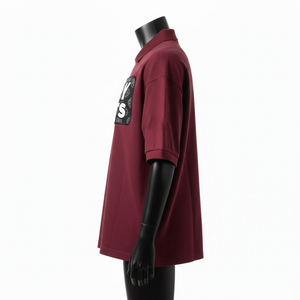 Polo respirant pour femme en piqué épais GSM, toucher coton mélangé, bordeaux, avec logo personnalisé thermocollé, hauts polos pour femme - Product Image 3