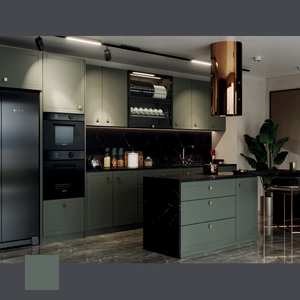 Gabinetes de Cocina Modulares de Madera Personalizados de Estilo Moderno con Puertas de Contrachapado - Fáciles de Limpiar e Instalar para Apartamentos, Villas y Hoteles - Product Image 4