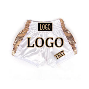 Pantalones Cortos de Boxeo de Marca Privada OEM, Pantalones Cortos de Muay Thai de Satén Rojo con Estampado Personalizado, MOQ Bajo, Uniformes de Equipo - Product Image 1