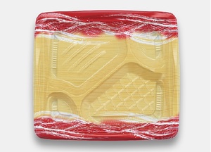 Récipient alimentaire couleur plastique japonais jetable rectangle boîte à bento emballage alimentaire de style japonais - Product Image 2