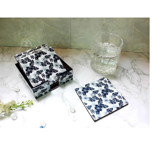 Posavasos de madera personalizado con diseño pulido de Meena, posavasos para mesa de la marca Blossom Craft India - Product Image 1