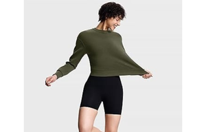 Nouveau design automne-hiver – Sweat-shirt décontracté en molleton écologique polyester/coton pour femme, coupe ample, col rond, logo frontal uni - Product Image 3