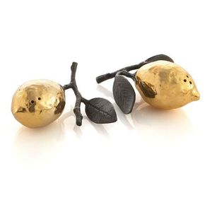 Golden Fruit Salt and Pepper Shaker Set Handcrafted Airtight Kitchen Storage Minimalist Design <b>Table</b> Seasoning Holder - Product Image 5