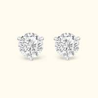 Clarté VVS2 D, Luxe, Pierres cultivées en laboratoire, Plaqué rhodium, Taille brillant rond, 1,0-4,0 carats, 14 carats, Monture Martini, Clous de mariée pour femme, Vente en gros
