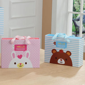 Portable Creative Handmade Hot Cartoon Korean Kraft Paper Drawer Box Gift Box Spot Rectangular Candy Carton Magnetic Closed - Product Image 1