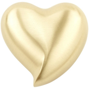 Urne funéraire élégante en aluminium crème en forme de cœur avec support, miniature, pour cendres commémoratives - Product Image 1