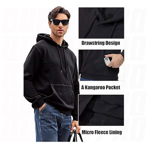 Sudadera con Capucha Oversize de Algodón 100% para Hombre, Estilo Urbano Vintage, Bordada, Lisa, Lavada, Personalizada para Invierno, OEM, con Serigrafía - Product Image 2