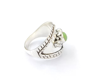 Oval Ethiopian <b>Opal</b> Sterling Silver Wide Statement Textured Frame <b>Ring</b> October Birthstone Gift & Daily Wear - Product Image 3