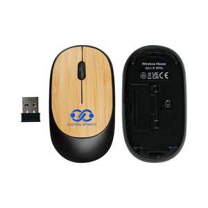<b>Wireless</b> Bamboo Mouse Optical 3 Buttons Ergonomic Right Hand USB <b>Receiver</b> Laptop Use - Product Image 2