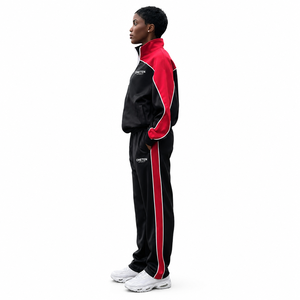 Custom Heavyweight Cut and Sew Panel 2 in 1 Solid Tracksuit Full <b>Zip</b> Jacket Jogger Set Unisex OEM Supplier Custom Logo - Product Image 4