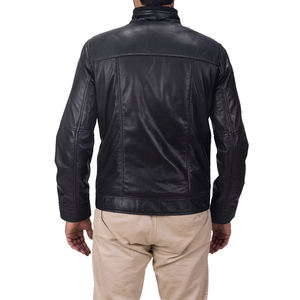 Mens <b>Genuine</b> Leather Jacket Polyester Fiber Filled Warm Winter Jacket Soft Lining Casual Durable Outerwear - Product Image 3