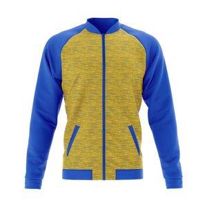 <b>Men's</b> <b>Blue</b> Striped Varsity Jacket Full Zip Sporty Style Regular Fit Autumn Wear Quick Dry Breathable Polyester Material - Product Image 6