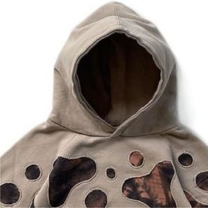 Sudadera con Capucha Oversize para Hombre al por Mayor OEM, Diseño de Manga Murciélago con Retazos y Recortes, Transpirable, de Algodón Tejido, Estilo Otoñal - Product Image 2