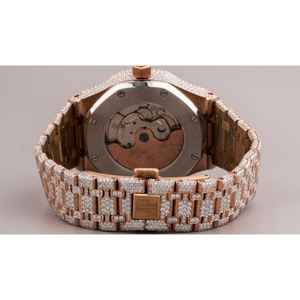 Montre de luxe super haut de gamme en or blanc et or rose, étanche, avec diamants, de haute qualité, pour les affaires, mode, cadran en verre, meilleur choix - Product Image 2