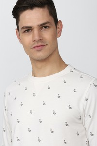 Sudadera de Cuello Redondo Blanca para Hombre, con Estampado de Patos, Corte Regular, Tejido de Algodón, Estilo Casual - Product Image 5
