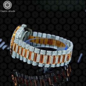 Reloj de Lujo Charm Jewels con Correa de Acero Inoxidable de 20 mm, Cierre Oculto de Botón, Movimiento Mecánico para Hombre, Esfera de 40 mm, Fecha Automática - Product Image 4