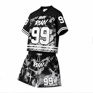Conjunto Deportivo Personalizado Unisex, Camiseta y Pantalones Cortos de Poliéster, Ropa Deportiva Transpirable para Verano, Fabricante OEM - Product Image 3