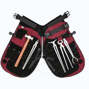 Durable Blacksmith Farrier Tool Kit <b>Leather</b> <b>Apron</b> Chaps Shoe Spreader Puller Rounded Hammer Round Head Tong & Fire Tong - Product Image 1