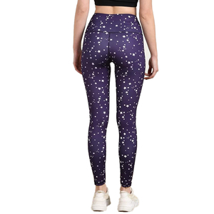 Leggings para mujer con estampado de estrellas, cintura alta, pantalones de yoga con estampado de alta calidad, para gimnasio, entrenamiento, correr, deporte - Product Image 3