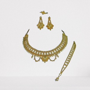Juego de Joyería Nupcial de Lujo de Alta Gama de Oriente Medio, Collar y Pulsera de Diseño Chapados en Oro, Joyería de Moda para Mujer - Product Image 1