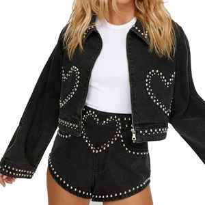 Chaqueta vaquera vintage para mujer, desgastada, con manchas, rasgada, con dobladillo deshilachado y agujeros, estilo crop - Product Image 6