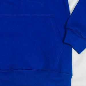 Royal Blue Pullover Hoodie Unisex Gold Letter Embroidered <b>Long</b> Sleeve Hooded <b>Sweatshirt</b> Kangaroo Pocket Casual Streetwear Fleece - Product Image 4