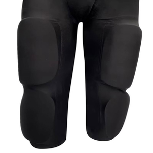 Black Padded Football Pants Belt Closure <b>Athletic</b> Sportswear Breathable Adult Football Practice Gear Mens Performance Wear black - Product Image 4