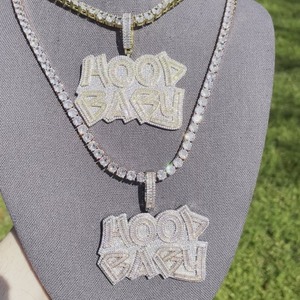 Collar con Colgante de Aro con Circonitas Cúbicas Pavé, Chapado en Oro de 18K, Estilo Hiphop Unisex, Cadena de Caja, Uso Diario - Product Image 2